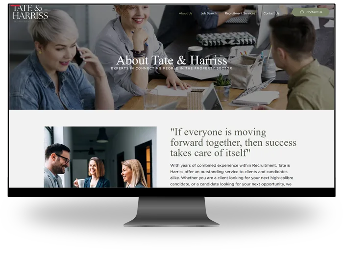 Tate & Harriss recruitment agency Squarespace website tate and harriss website design, tate and harriss recruitment site, property recruitment agency website, squarespace recruitment website design, jobadder widget integration, custom job search website, responsive recruitment website, mobile friendly recruitment site, estate agency recruitment website, professional job board design, recruitment agency website layout, clean modern recruitment website, seo friendly recruitment site, property jobs website design, hertfordshire recruitment agency website, essex recruitment agency site, careers page design recruitment, job search integration website, user friendly recruitment website, recruitment website project