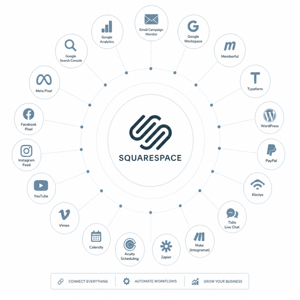 Squarespace integration services Squarespace third party integrations custom Squarespace integrations Squarespace API integration service hire Squarespace integration expert